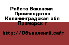 Работа Вакансии - Производство. Калининградская обл.,Приморск г.